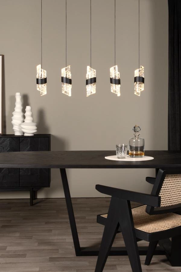 Lucide KLIGANDE - Pendant light - LED Dim. - 5x7,8W 2700K - Black - atmosphere 1